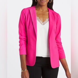 Skies are Blue Collarless Pink Blazer